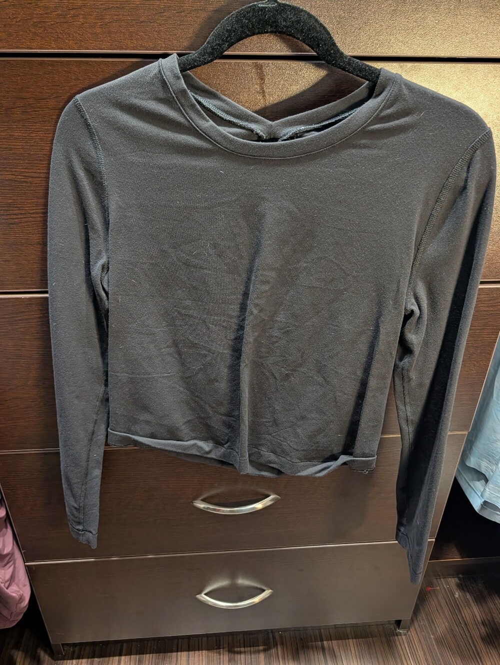 Lululemon Black Long Sleeve Shirt With Back Cut out
